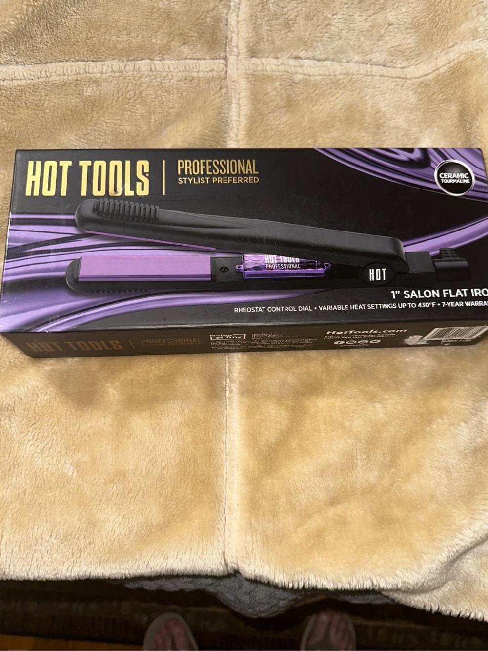 NEW NEVER USED Hot Tools Professional 1" Purple Salon Flat Iron